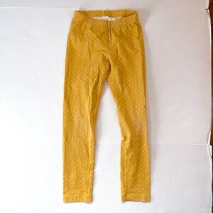 Hanna Andersson Yellow Polka Dot Leggings, Size 10